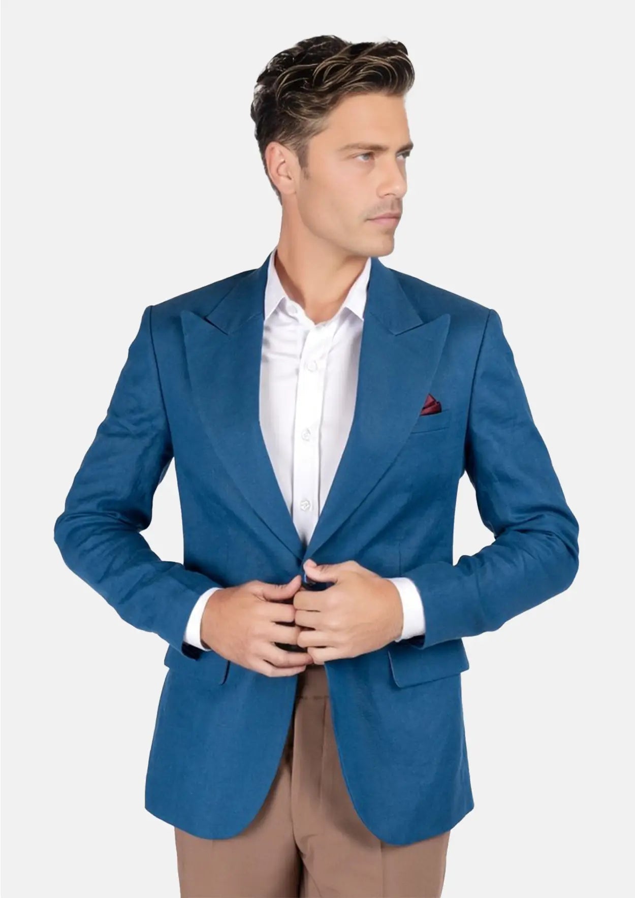 Hudson Marine Blue Linen Jacket - SARTORO82