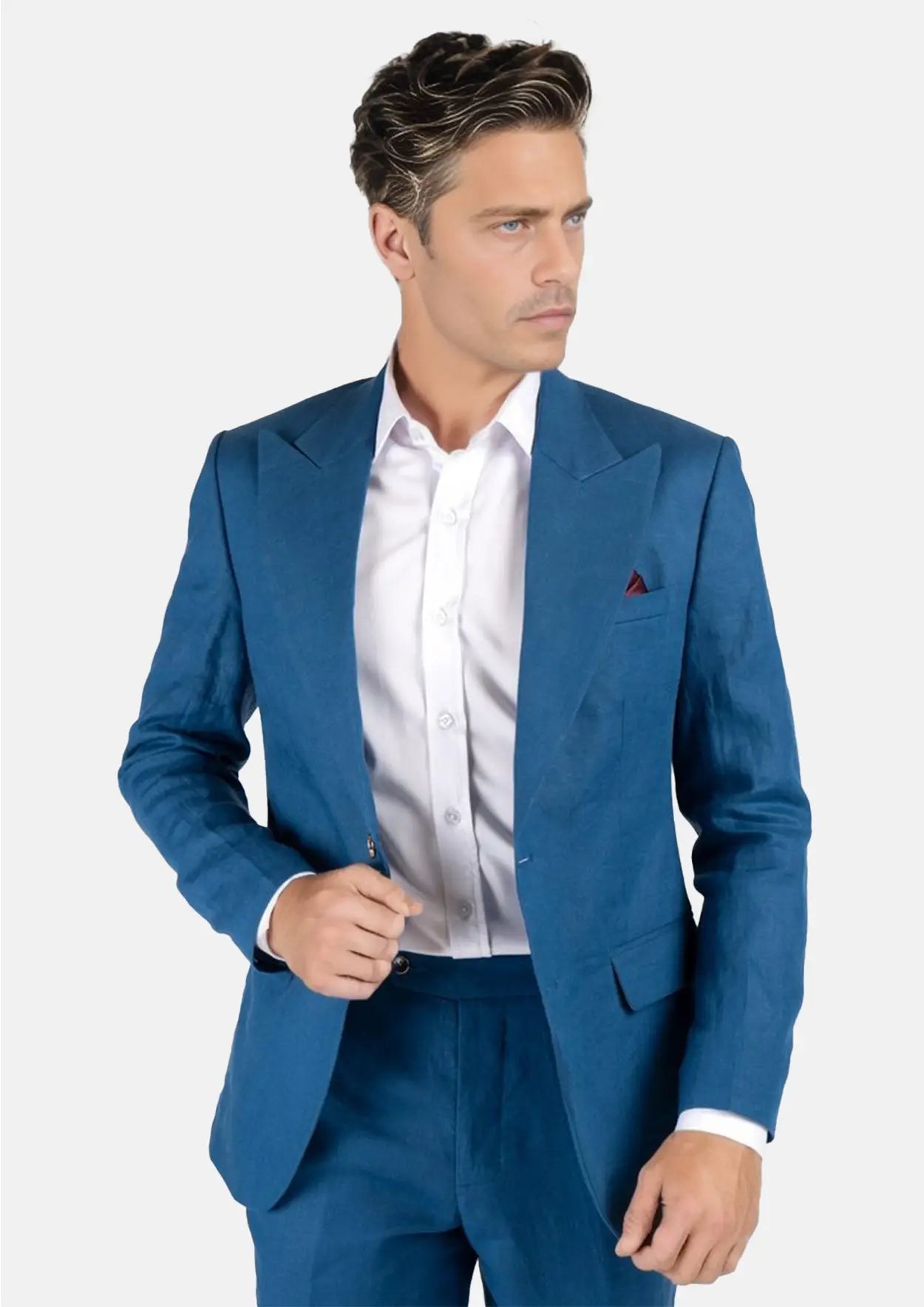 Hudson Marine Blue Linen Suit - SARTORO