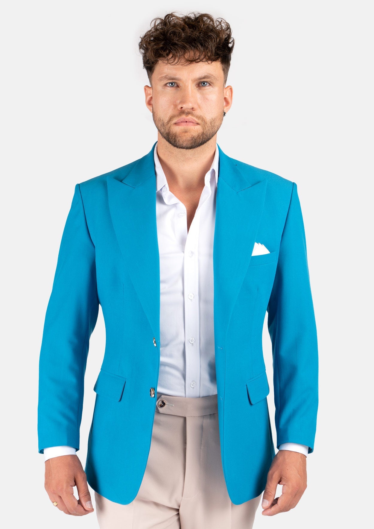 Hudson Sapphire Blue Stretch Jacket - SARTORO577