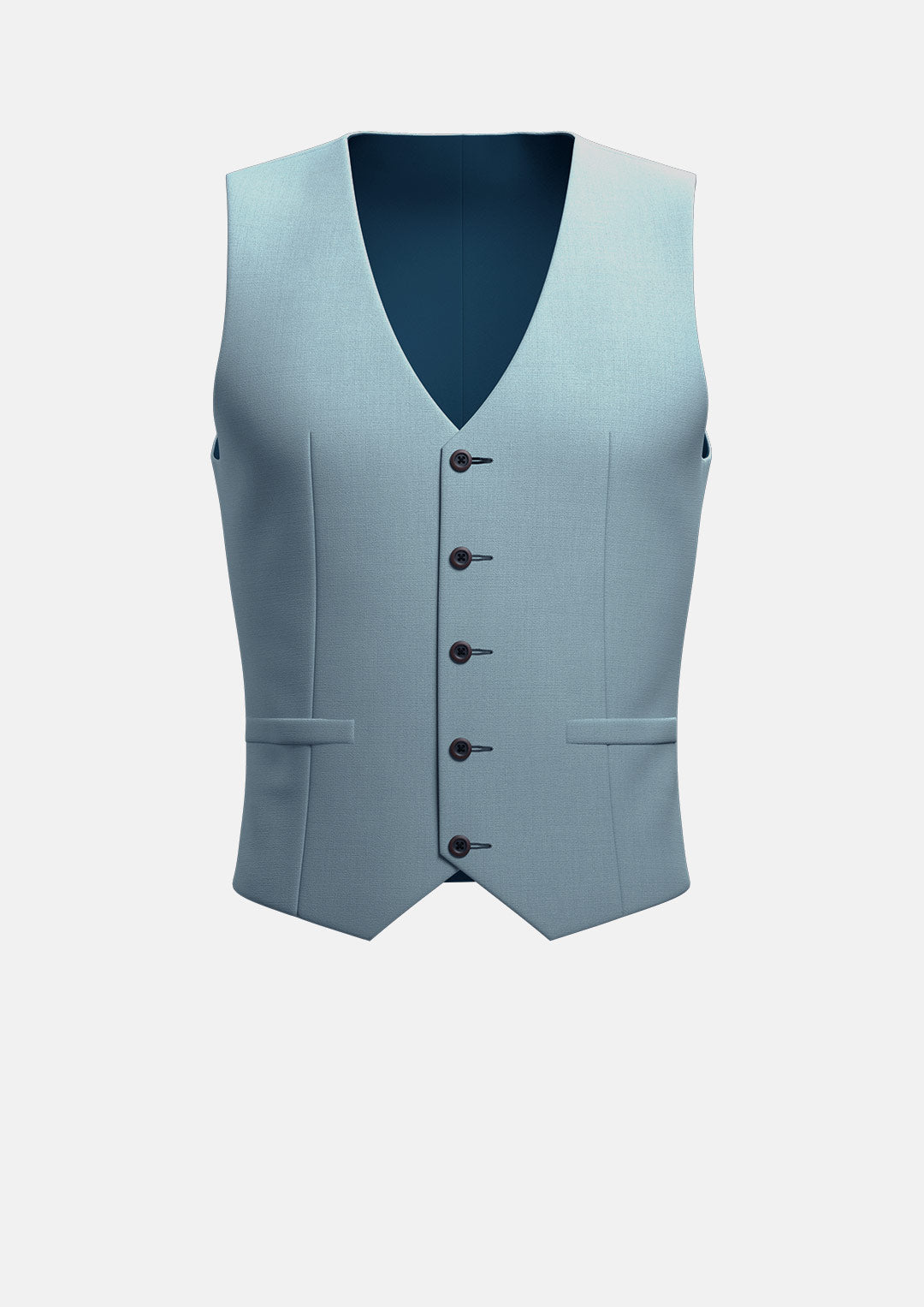 Ice Blue Twill Vest - SARTORO