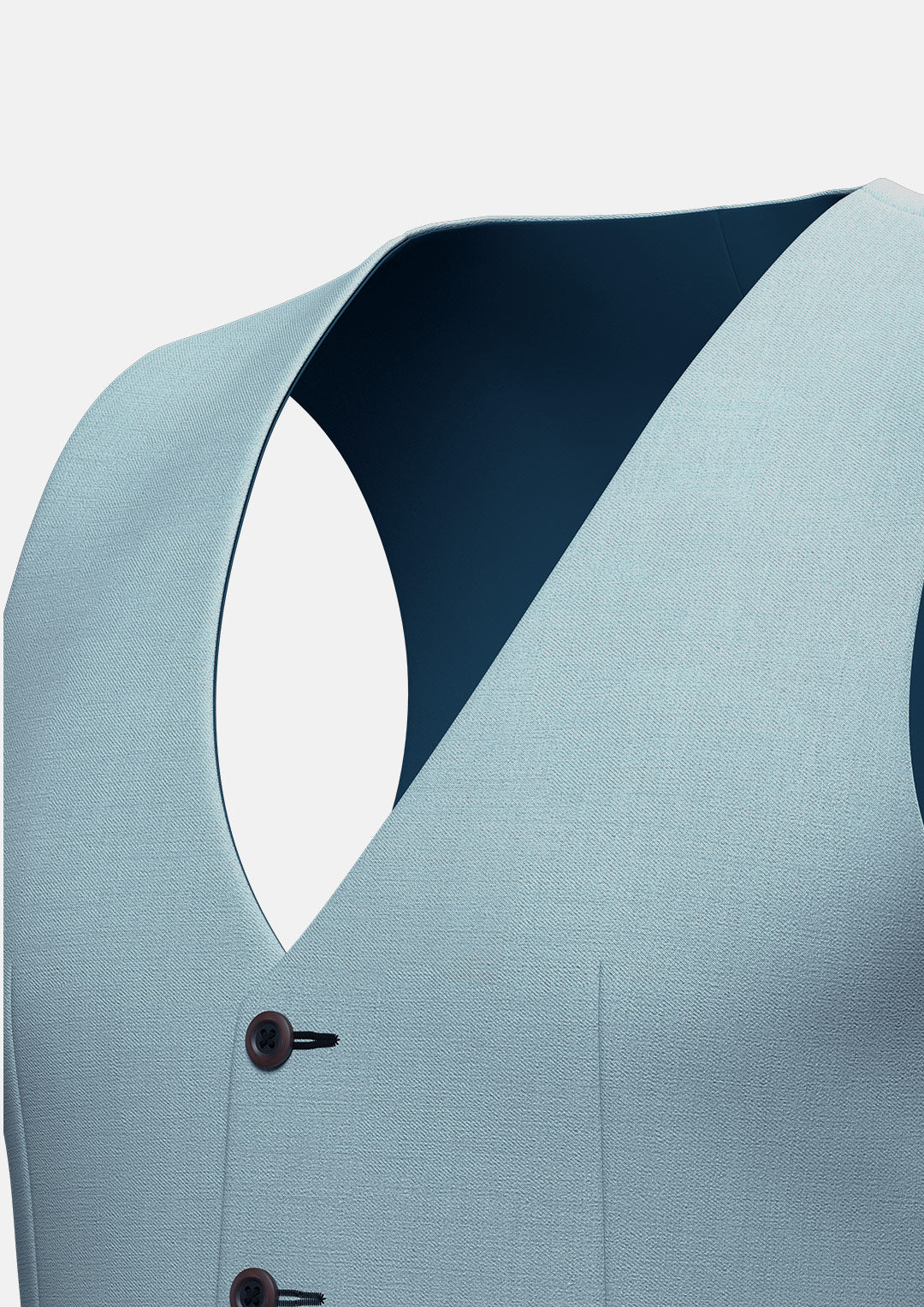 Ice Blue Twill Vest - SARTORO747