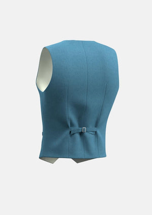 Koi Blue Linen Vest - SARTORO