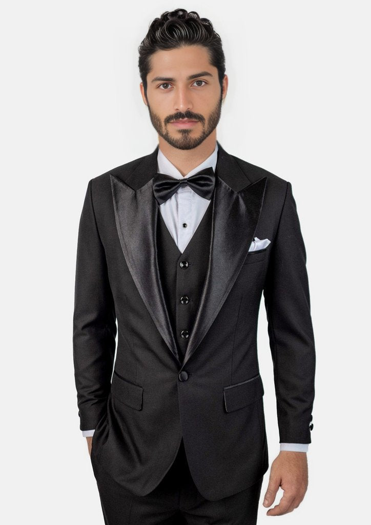 Liberty Black Sharkskin Tuxedo - SARTORO