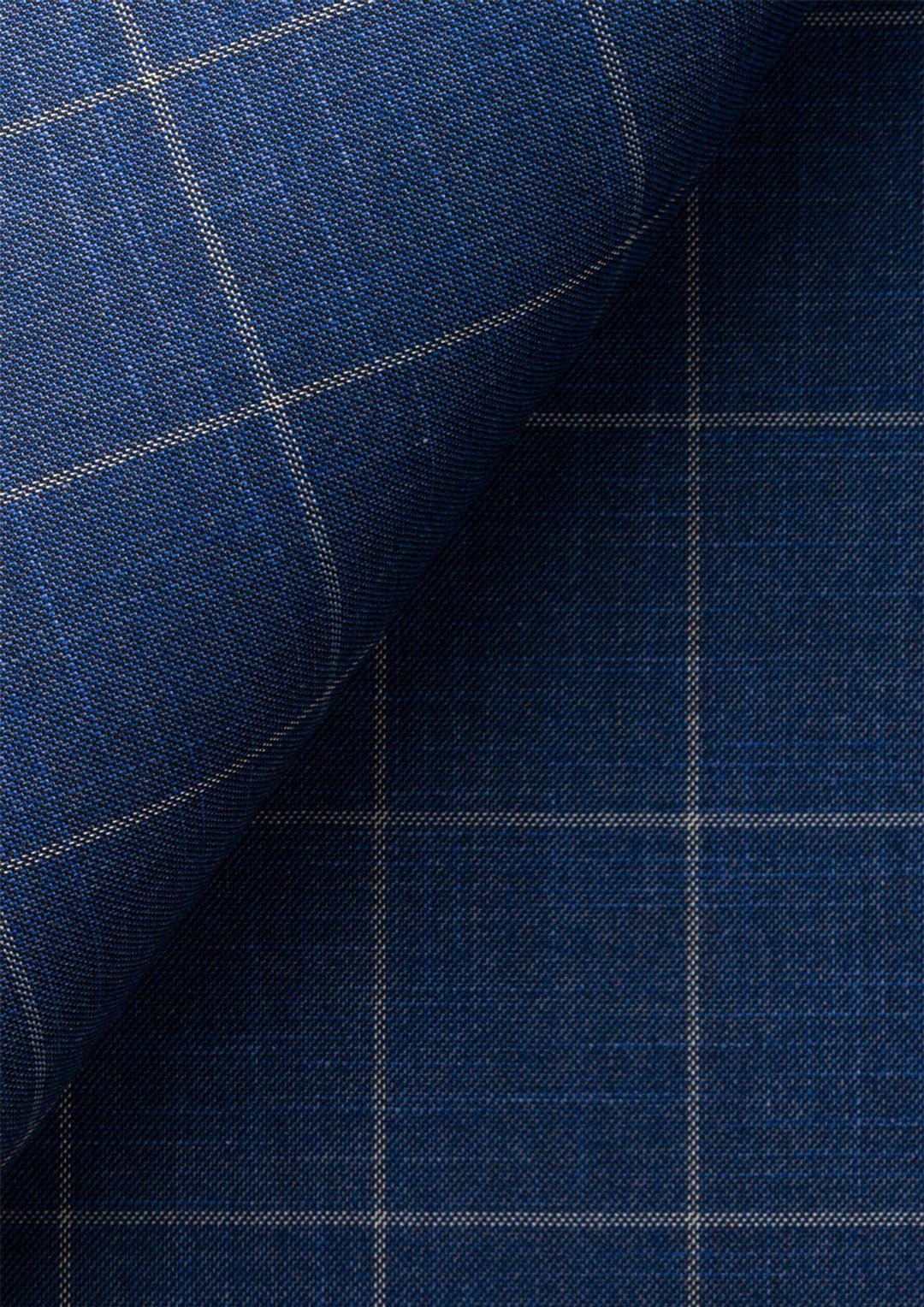 Madison Lapis Blue Windowpane Jacket - SARTORO