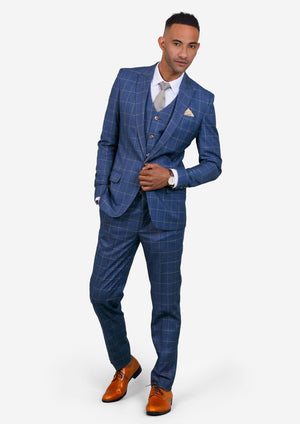 Madison Lapis Blue Windowpane Suit - SARTORO