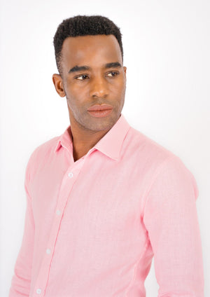 Amaranth Pink Linen Shirt - SARTORO