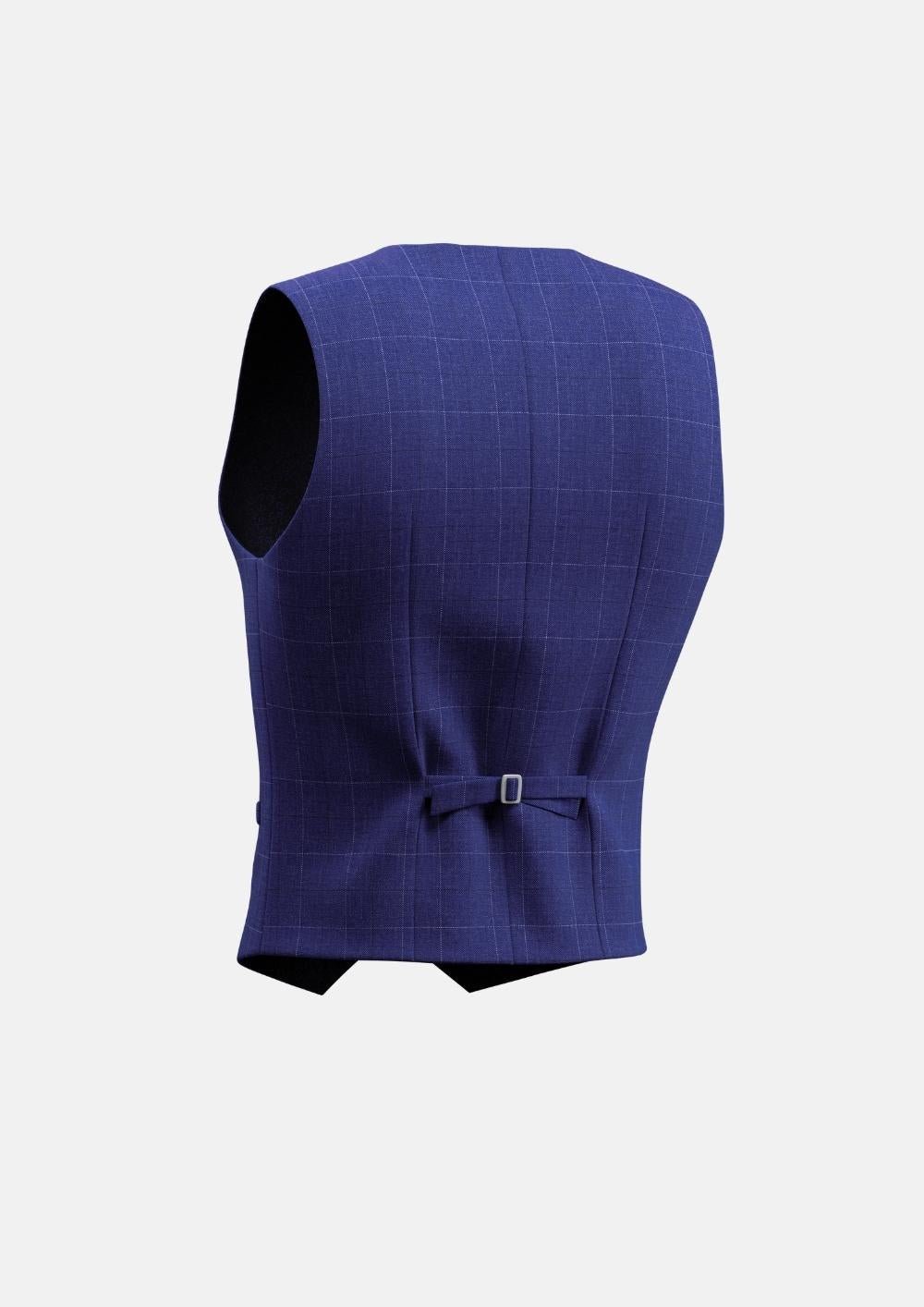 Regal Blue Windowpane Vest - SARTORO