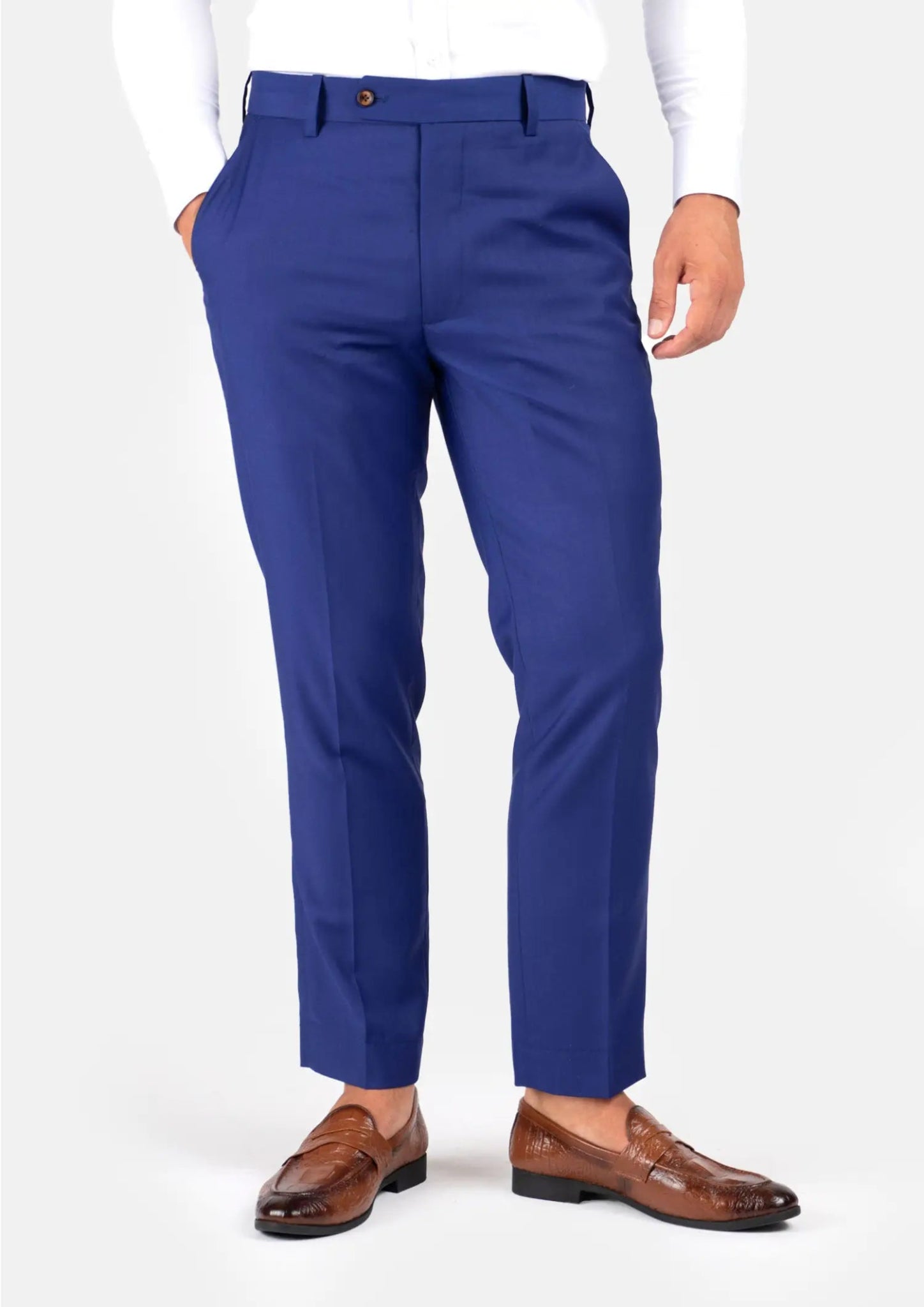 Men's Royal Blue Twill Pants | SARTORO Men's Royal Blue Twill Pants | SARTORO