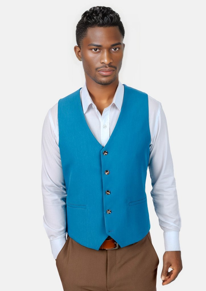 Sapphire Blue Vest - SARTORO178