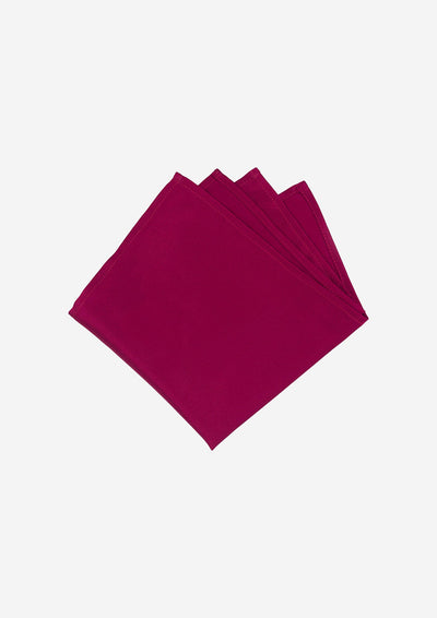Silk Satin Carmine Red Pocket Square - SARTORO