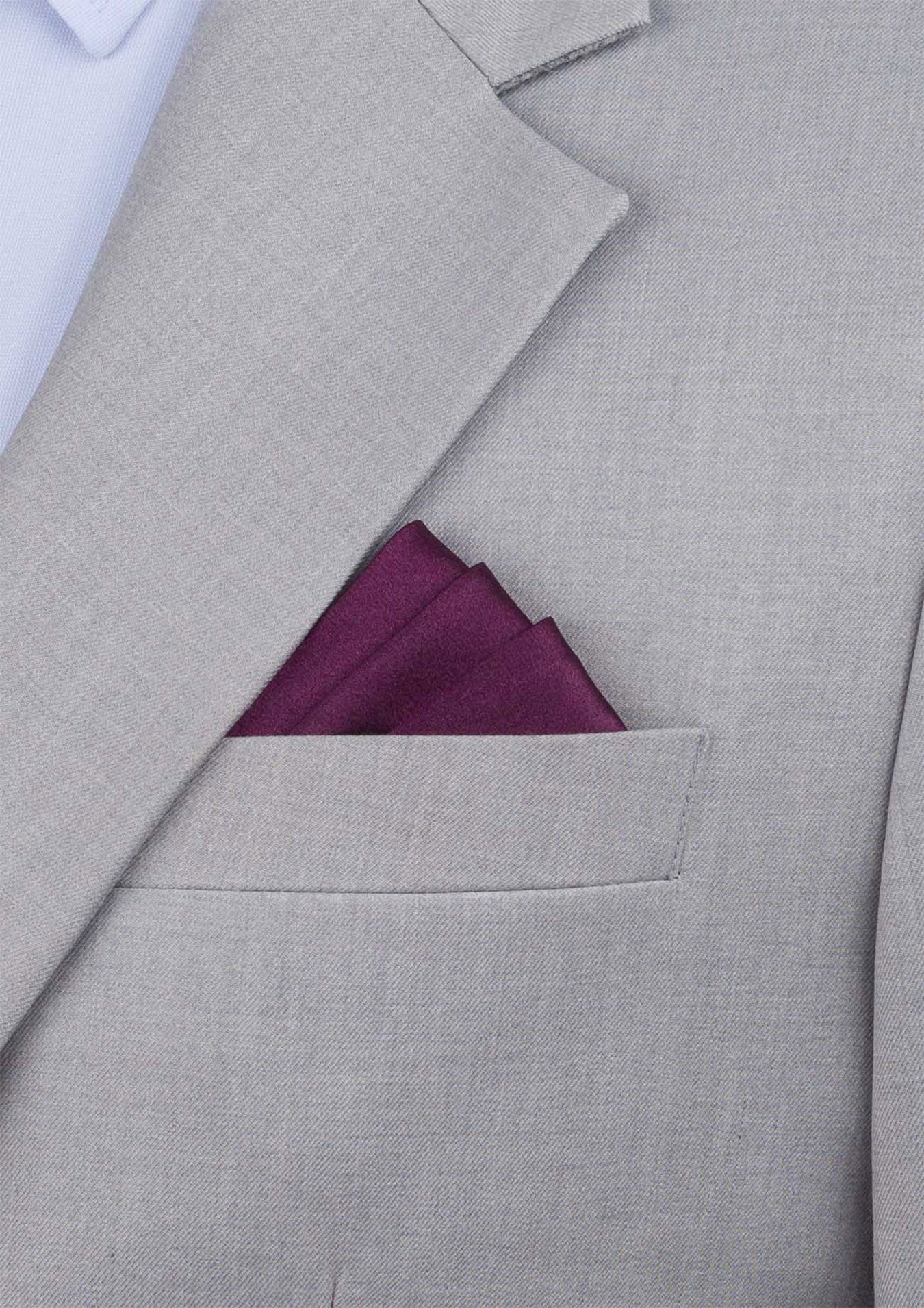 Silk Satin Plum Pocket Square - SARTORO