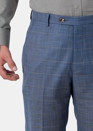 Sky Blue Windowpane Pants - SARTORO