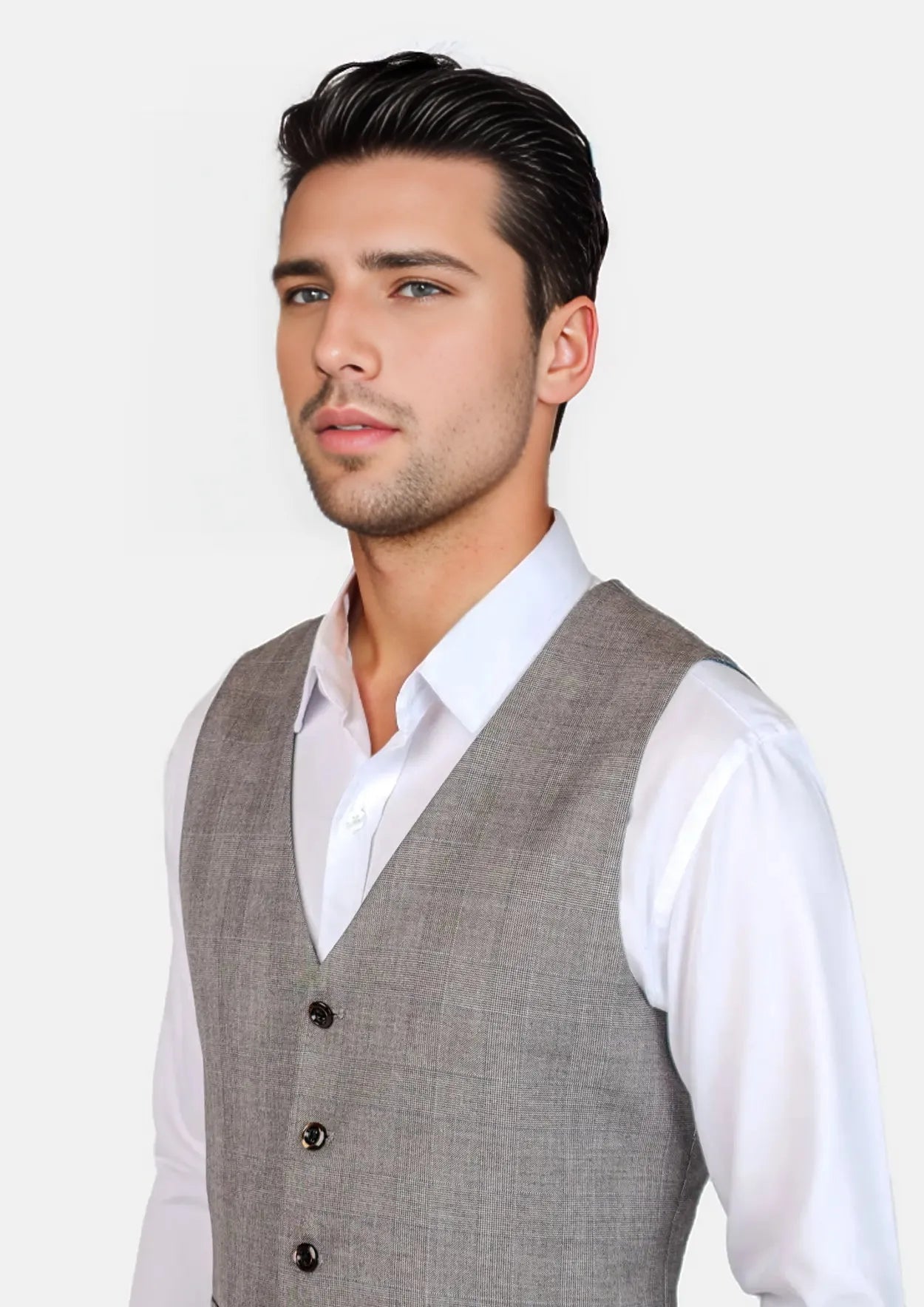 Spanish Grey Prince Of Wales Vest - SARTORO366