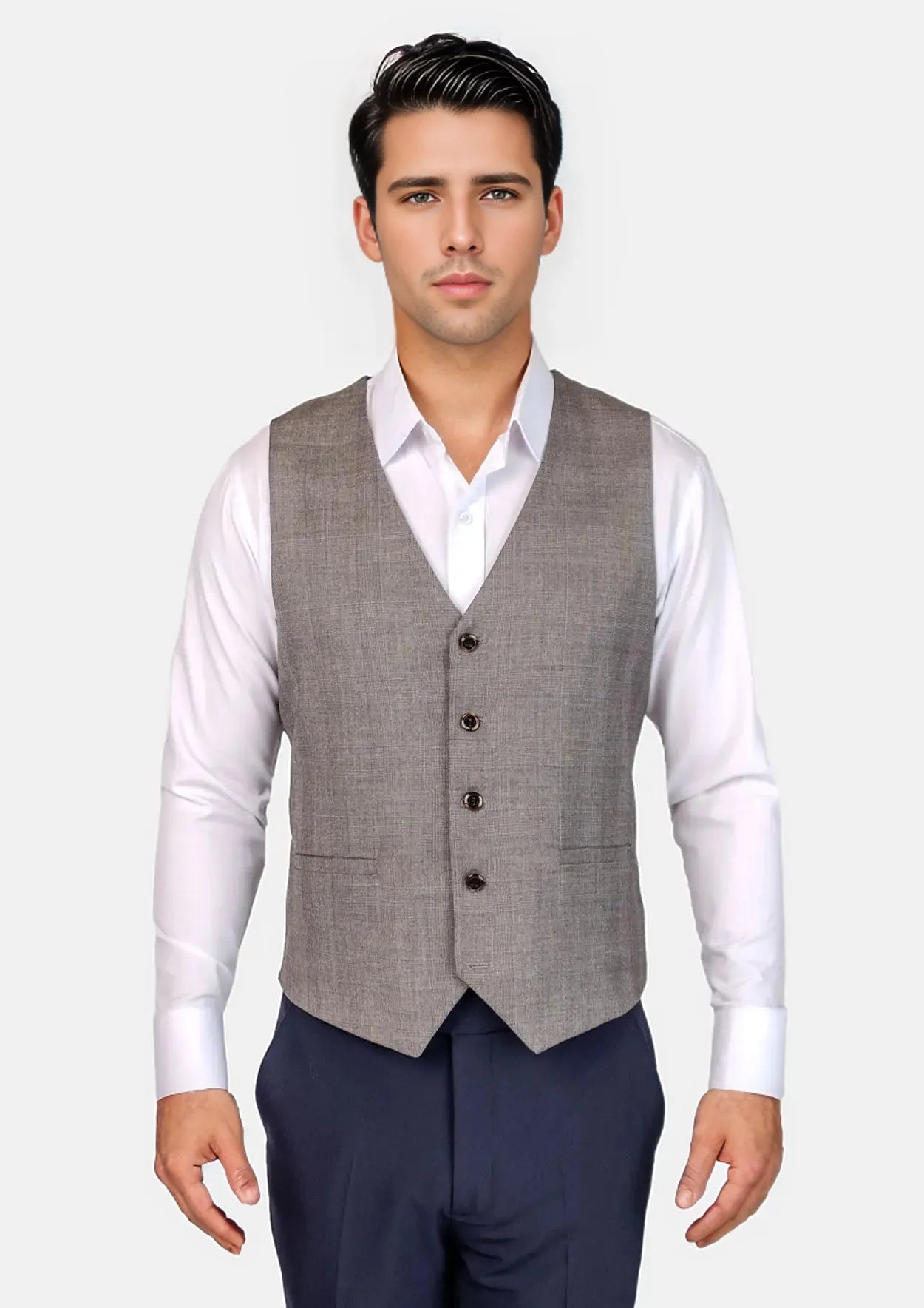 Spanish Grey Prince Of Wales Vest - SARTORO307