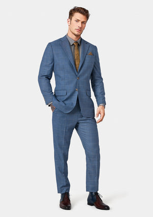 Thompson Sky Blue Windowpane Suit - SARTORO