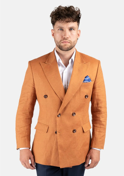 Waverly Burnt Orange Linen Jacket - SARTORO