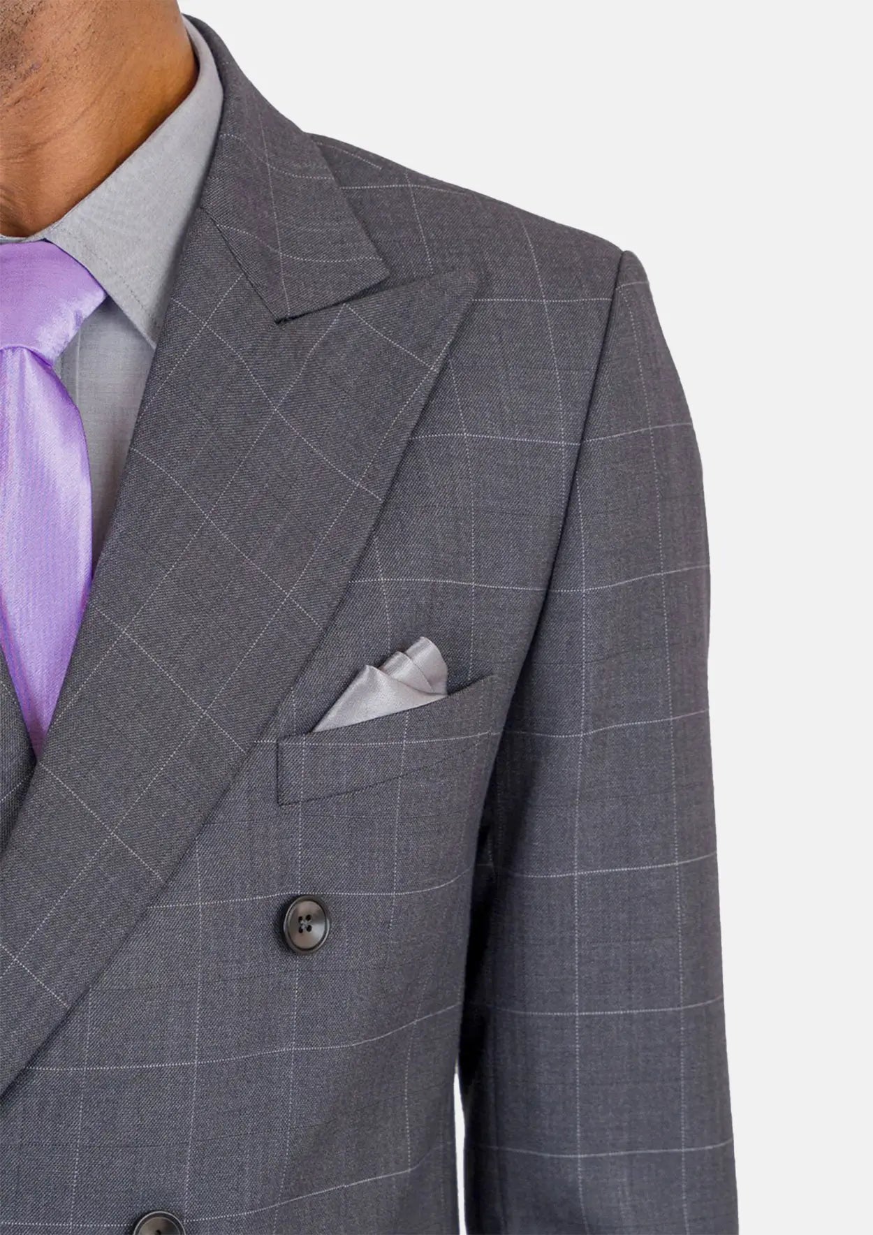 Waverly Dark Grey Windowpane Suit - SARTORO884