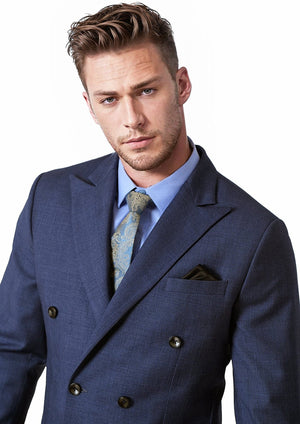 Waverly Midnight Blue Prince of Wales Suit - SARTORO