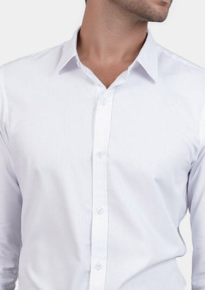 White Egyptian Cotton Broadcloth Shirt - SARTORO