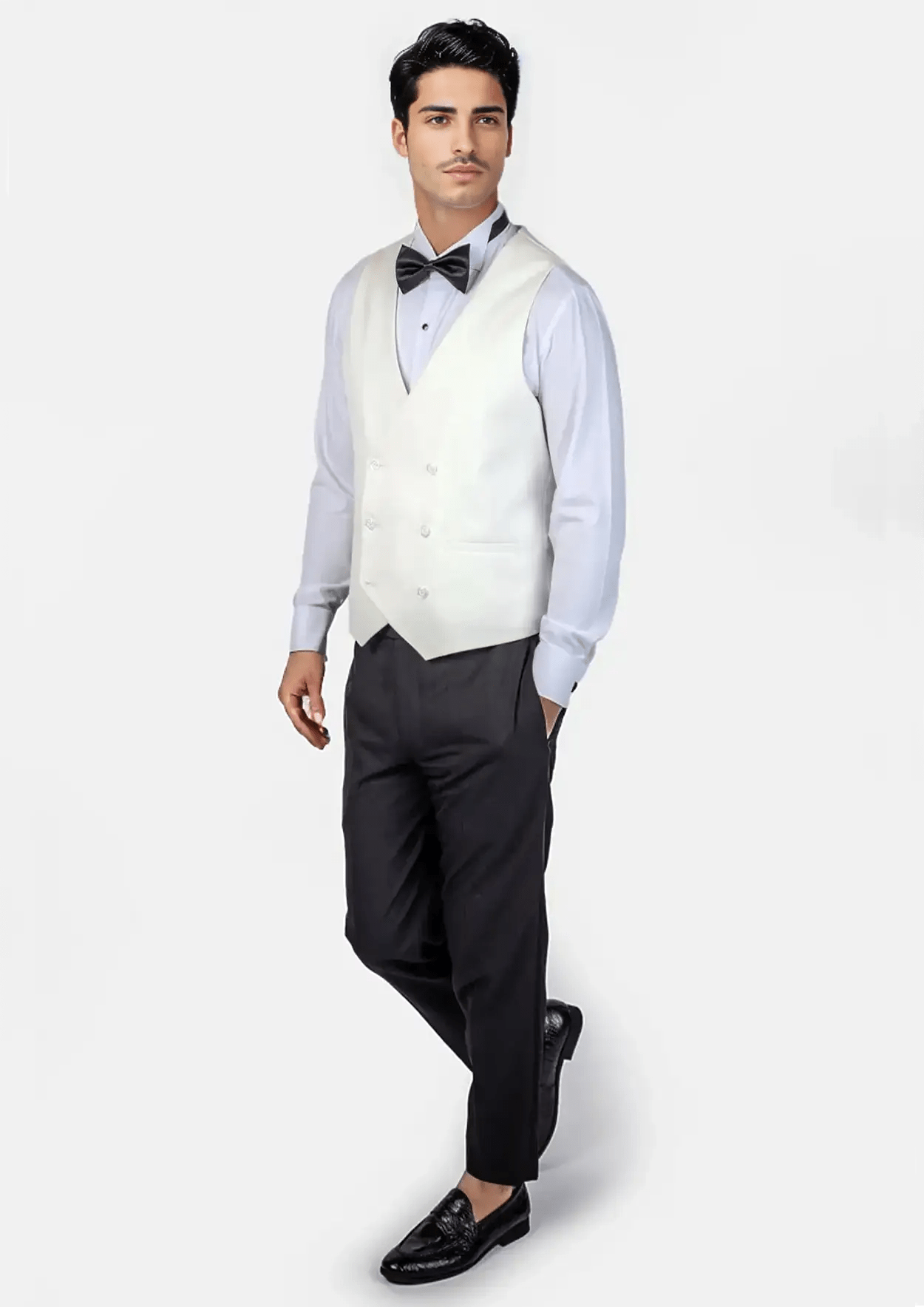 White Twill Vest - SARTORO