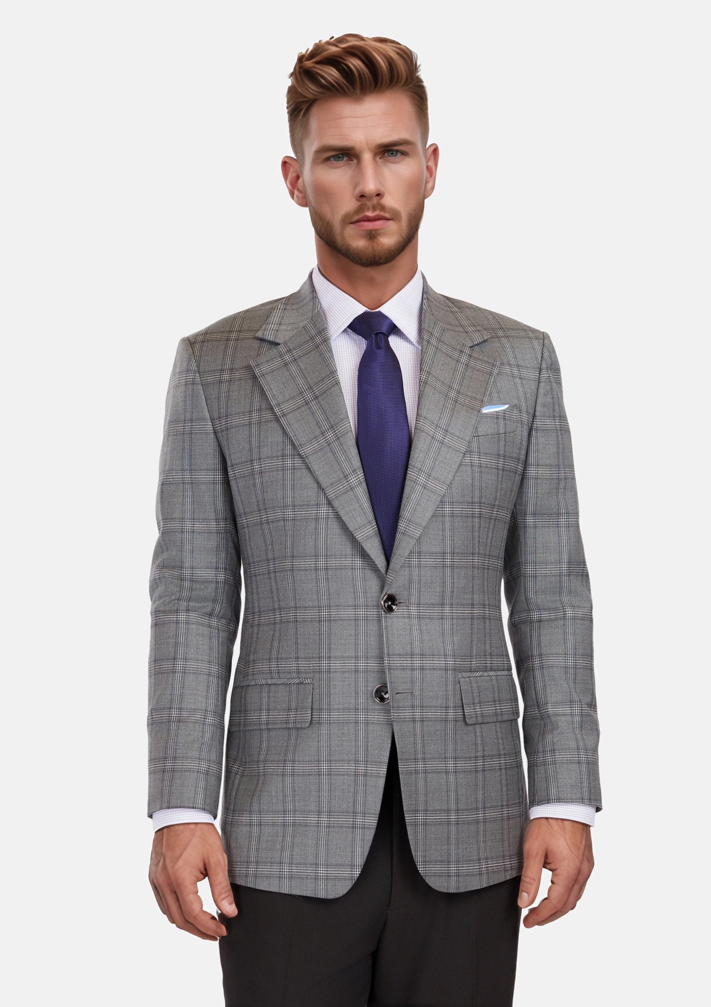 Fossil Grey Checked Ellis Jacket