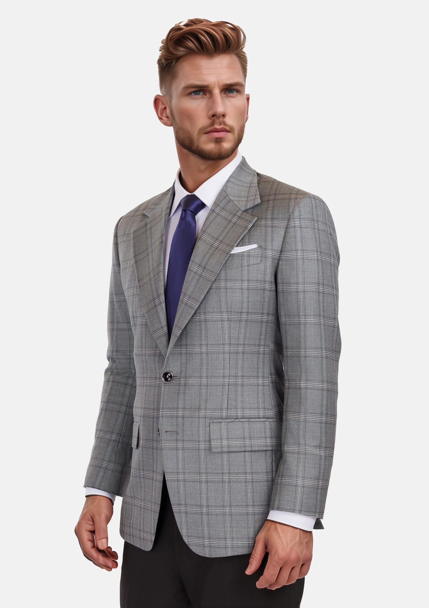 Fossil Grey Checked Ellis Jacket