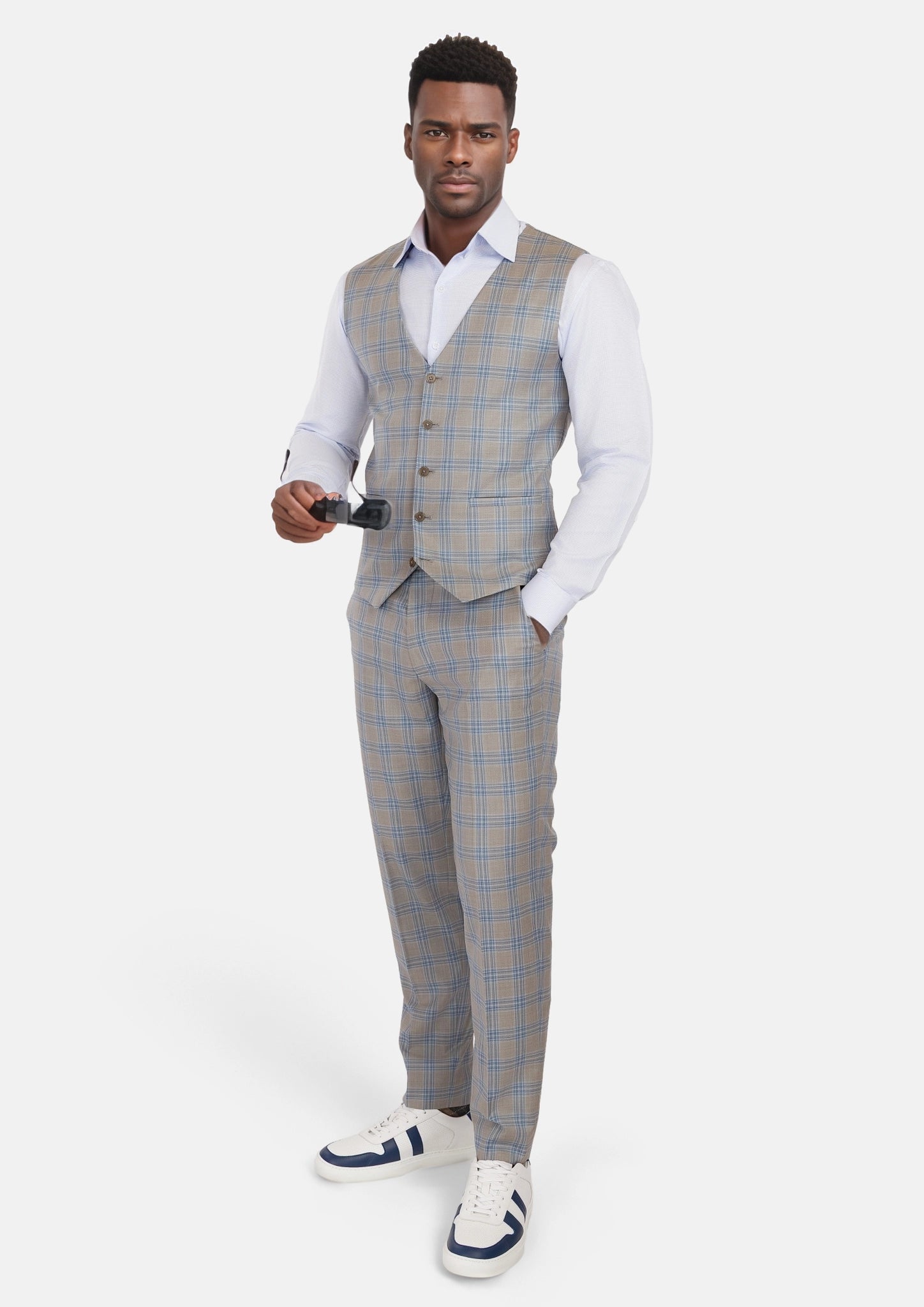 Milano Grey Checked Vest