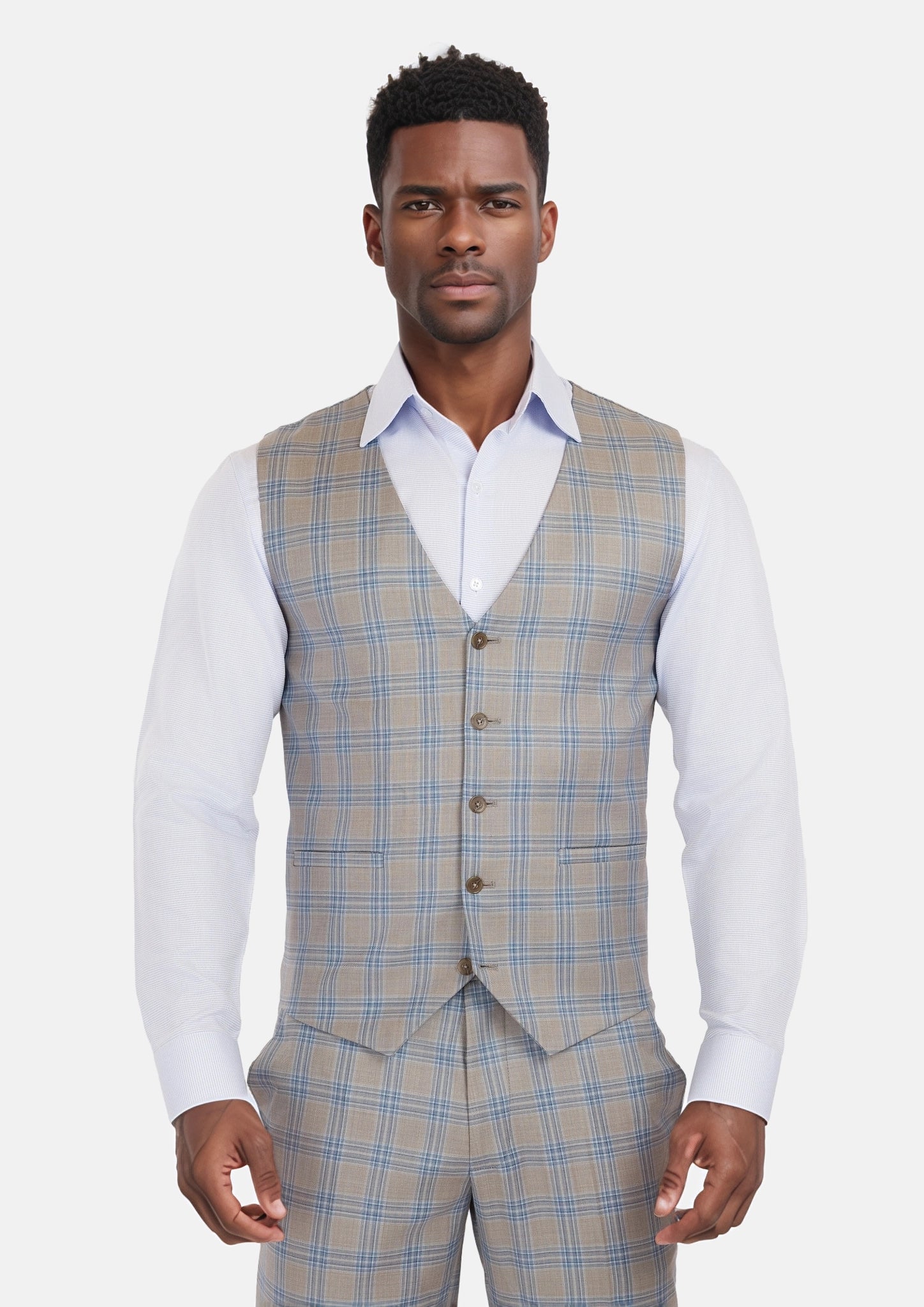 Milano Grey Checked Vest