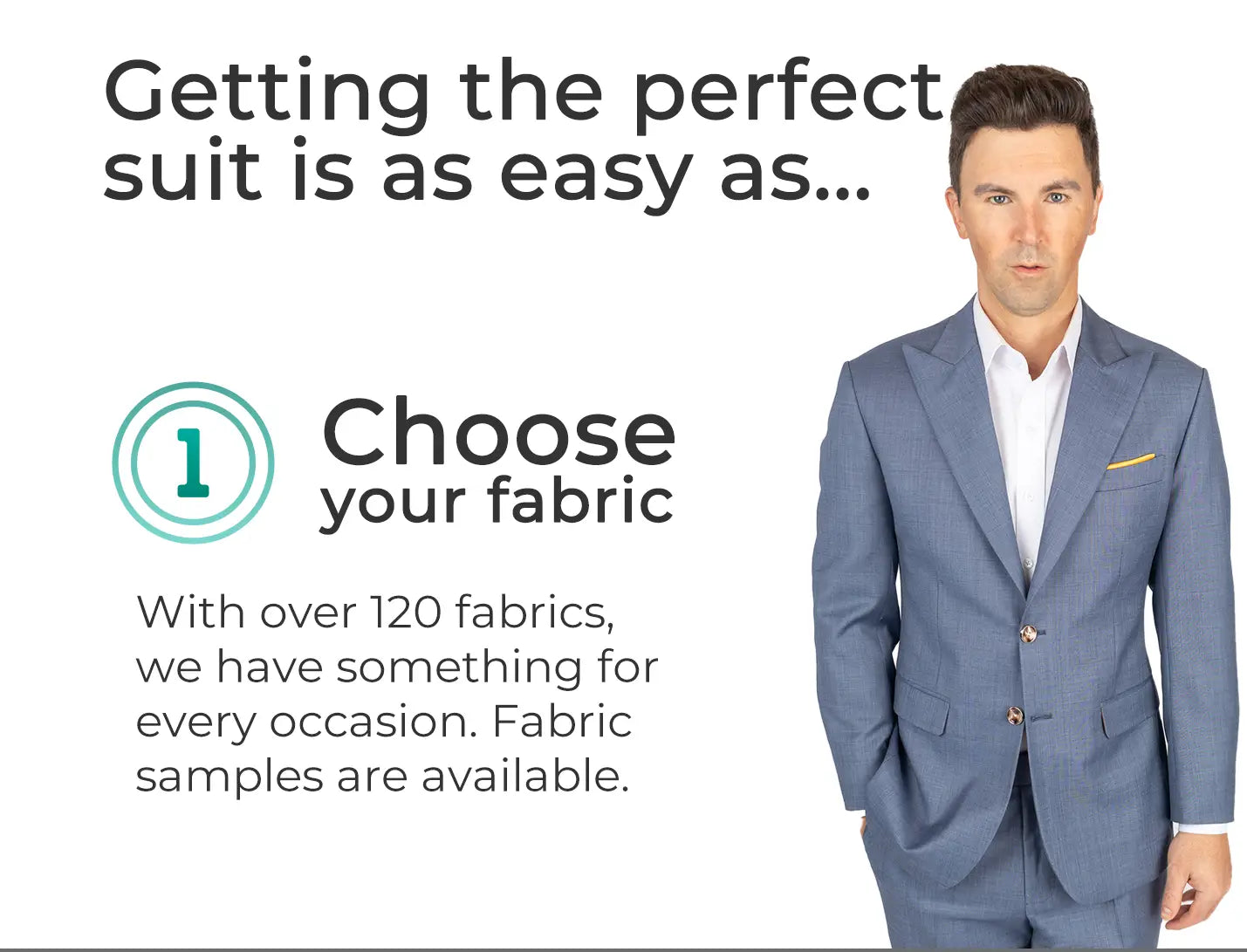 Get the perfect suit in three steps
