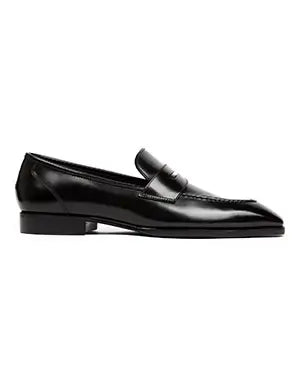 Black loafer shoe on a white background