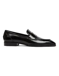 Black loafer shoe on a white background