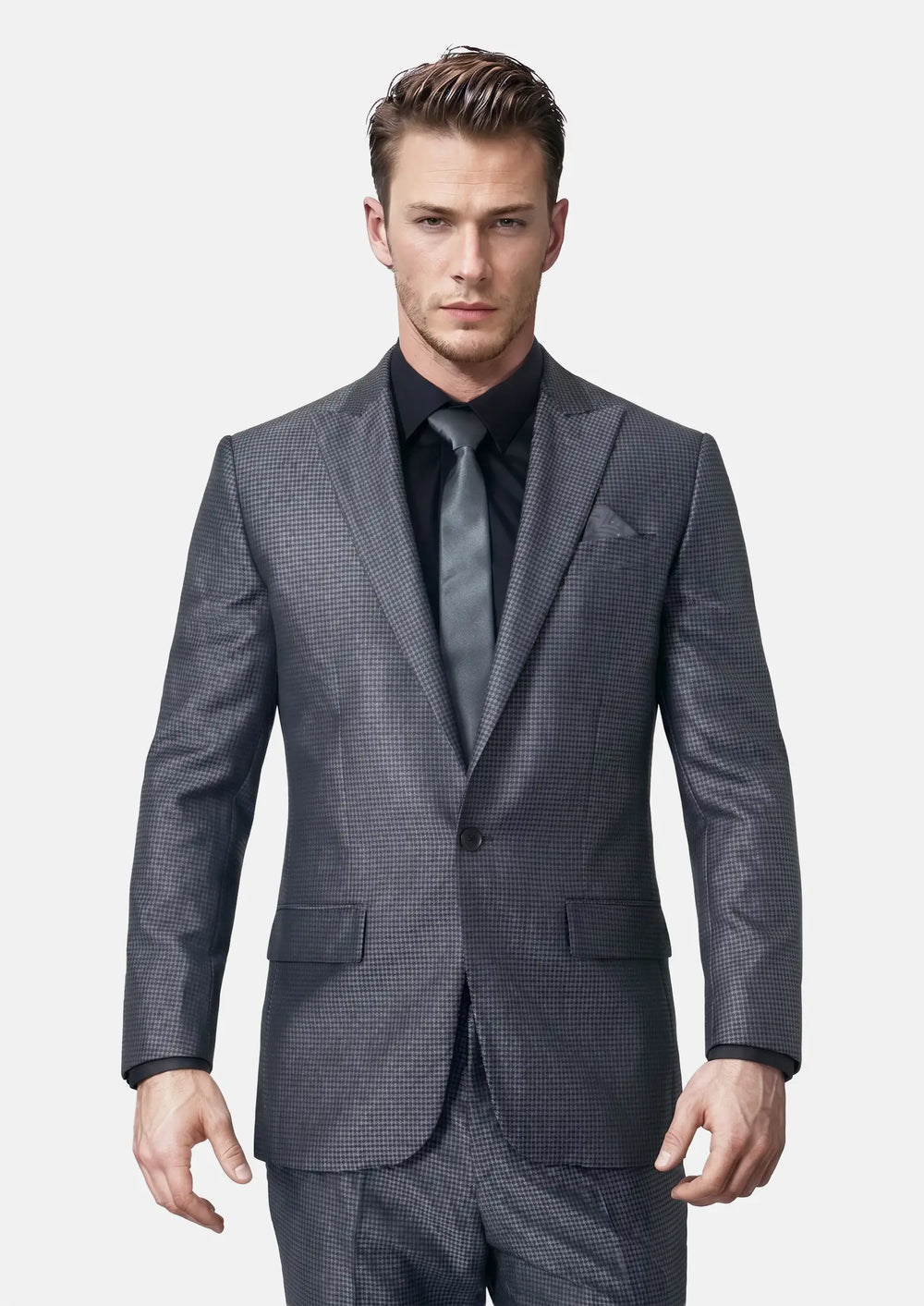 Bowery Grey Microcheck Suit468