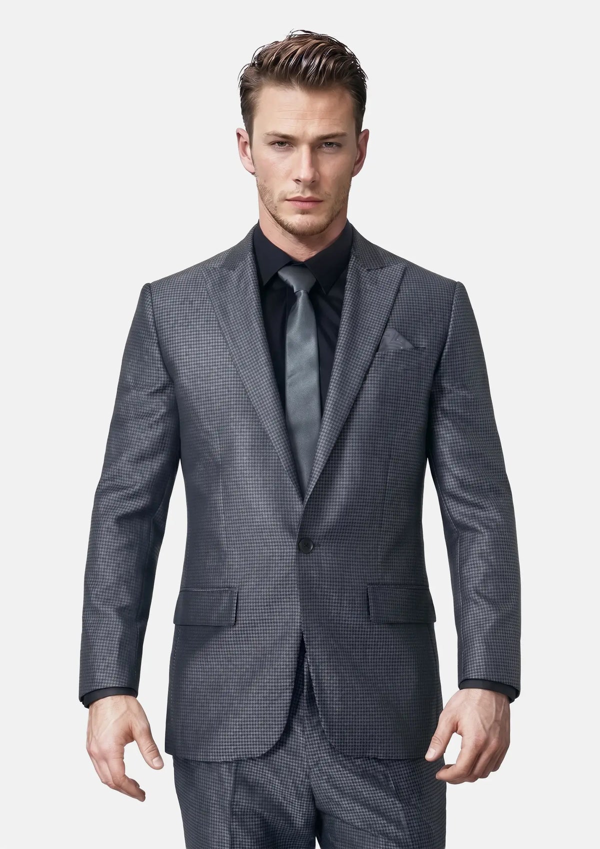 Bowery Grey Microcheck Suit591