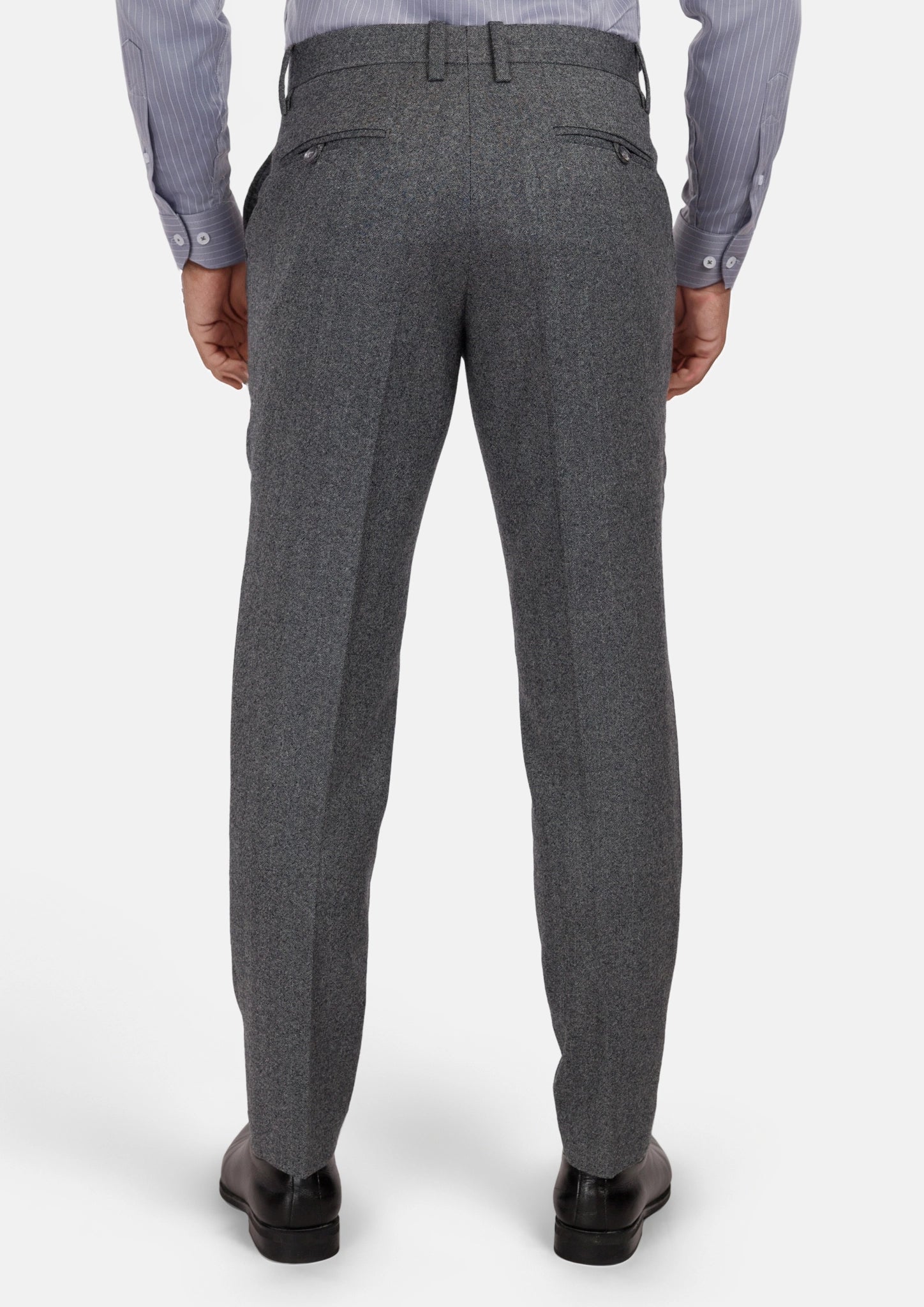 Mid Grey Herringbone Flannel Pants