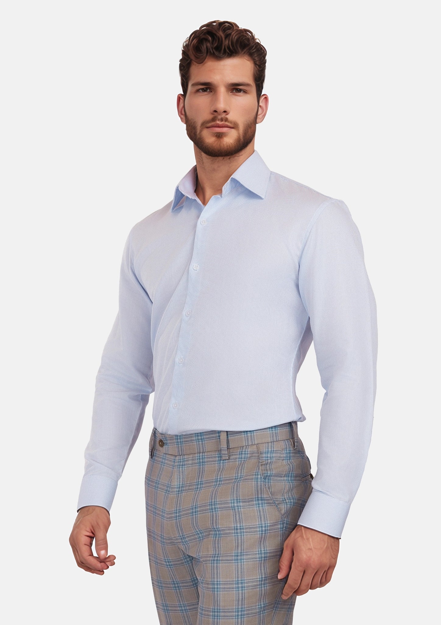 Light Blue Micro Oxford Shirt