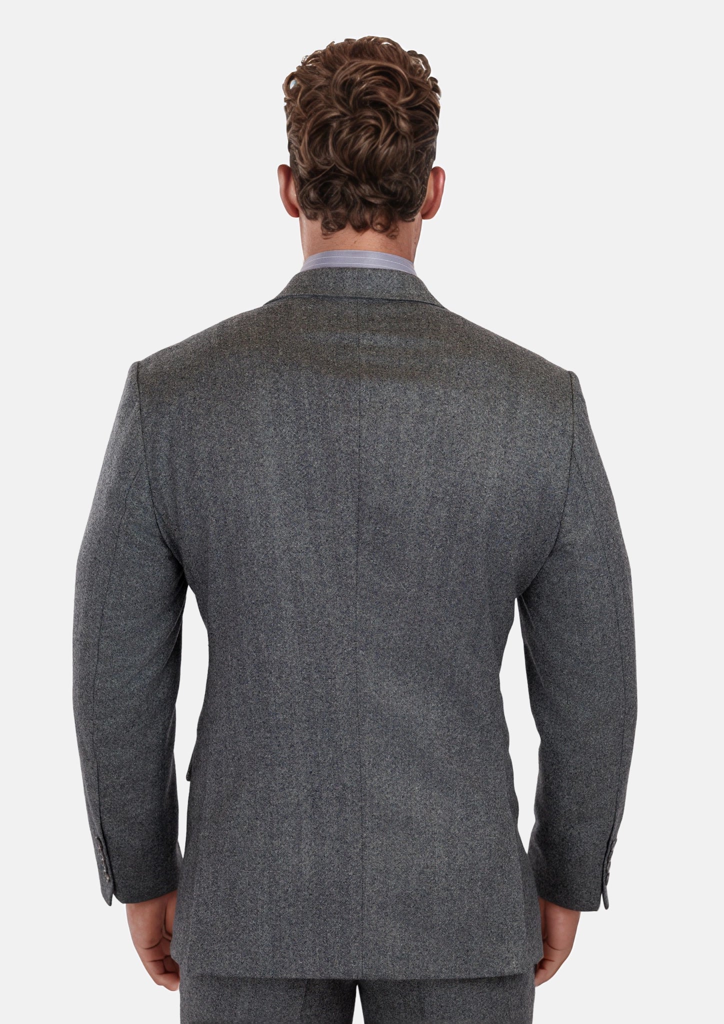 Mid Grey Herringbone Flannel Suit