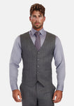 Mid Grey Herringbone Flannel Vest