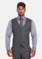 Mid Grey Herringbone Flannel Vest