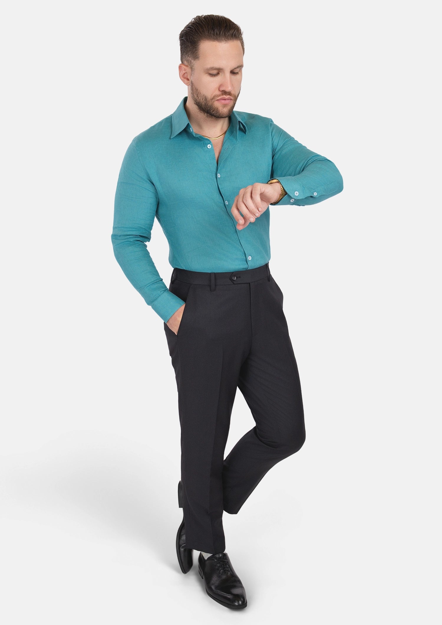 Turkish Blue Linen Shirt