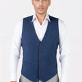 Deep Blue Crosshatch Vest