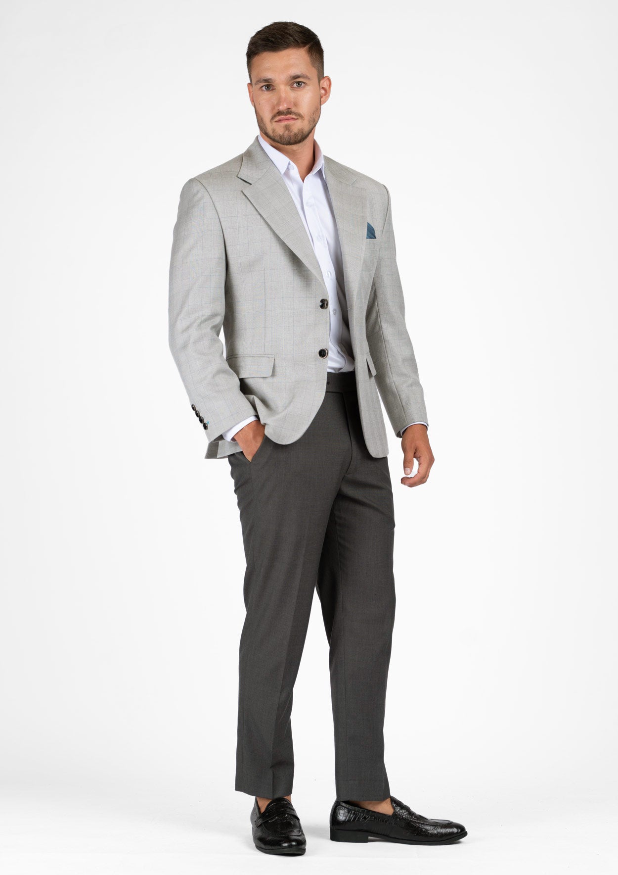 Ellis Off-White Prince Of Wales Jacket - SARTORO