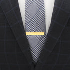 14K Gold Plated Rope Border Oval Cufflinks and Tie Bar Gift Set - SARTORO63