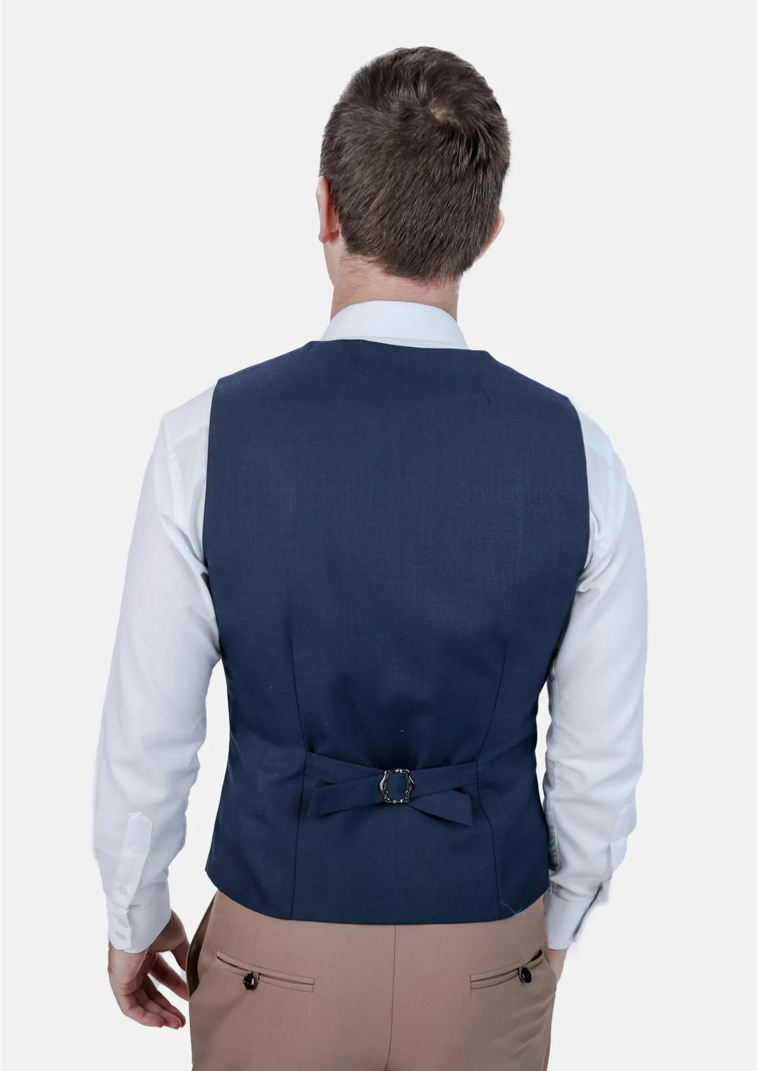 Oxford Blue Sharkskin Vest