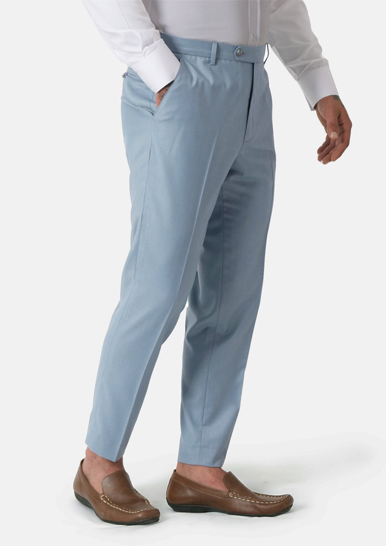 Astor Ice Blue Twill Suit - SARTORO