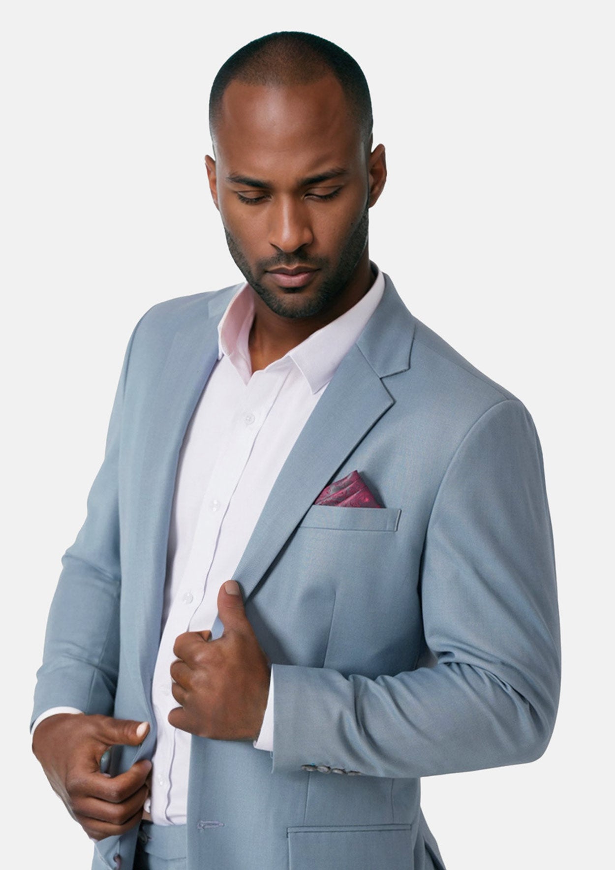 Astor Ice Blue Twill Suit - SARTORO