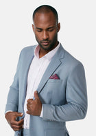 Astor Ice Blue Twill Suit - SARTORO926