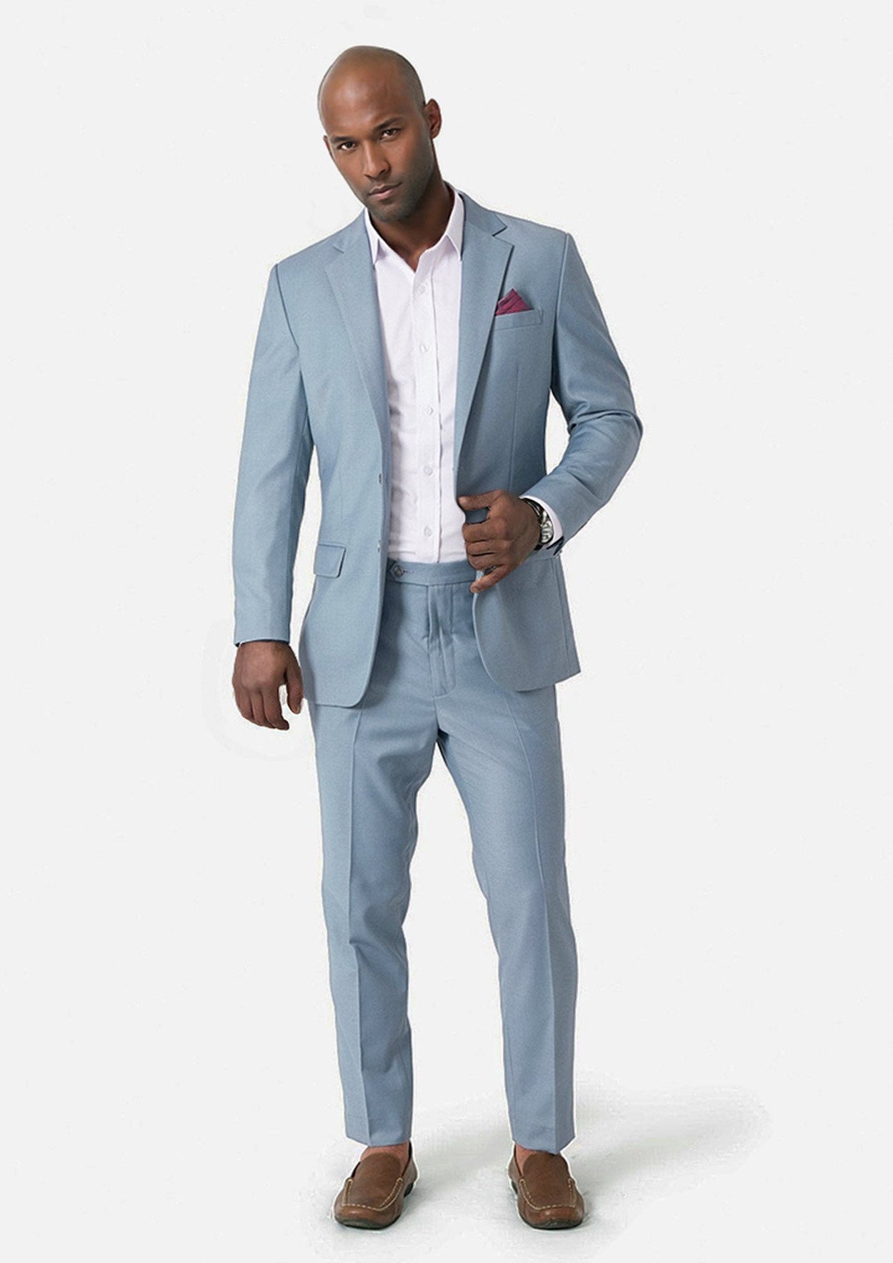 Astor Ice Blue Twill Suit - SARTORO