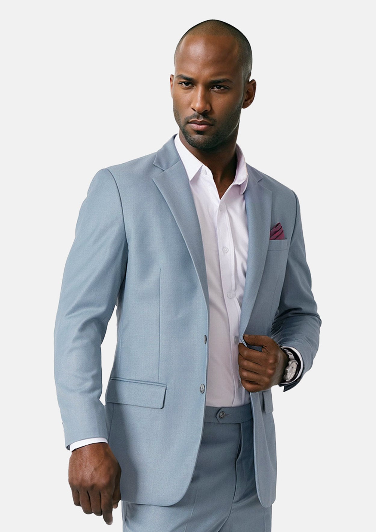 Astor Ice Blue Twill Suit - SARTORO