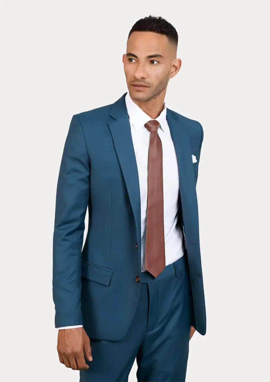 Astor Prussian Teal Twill Suit