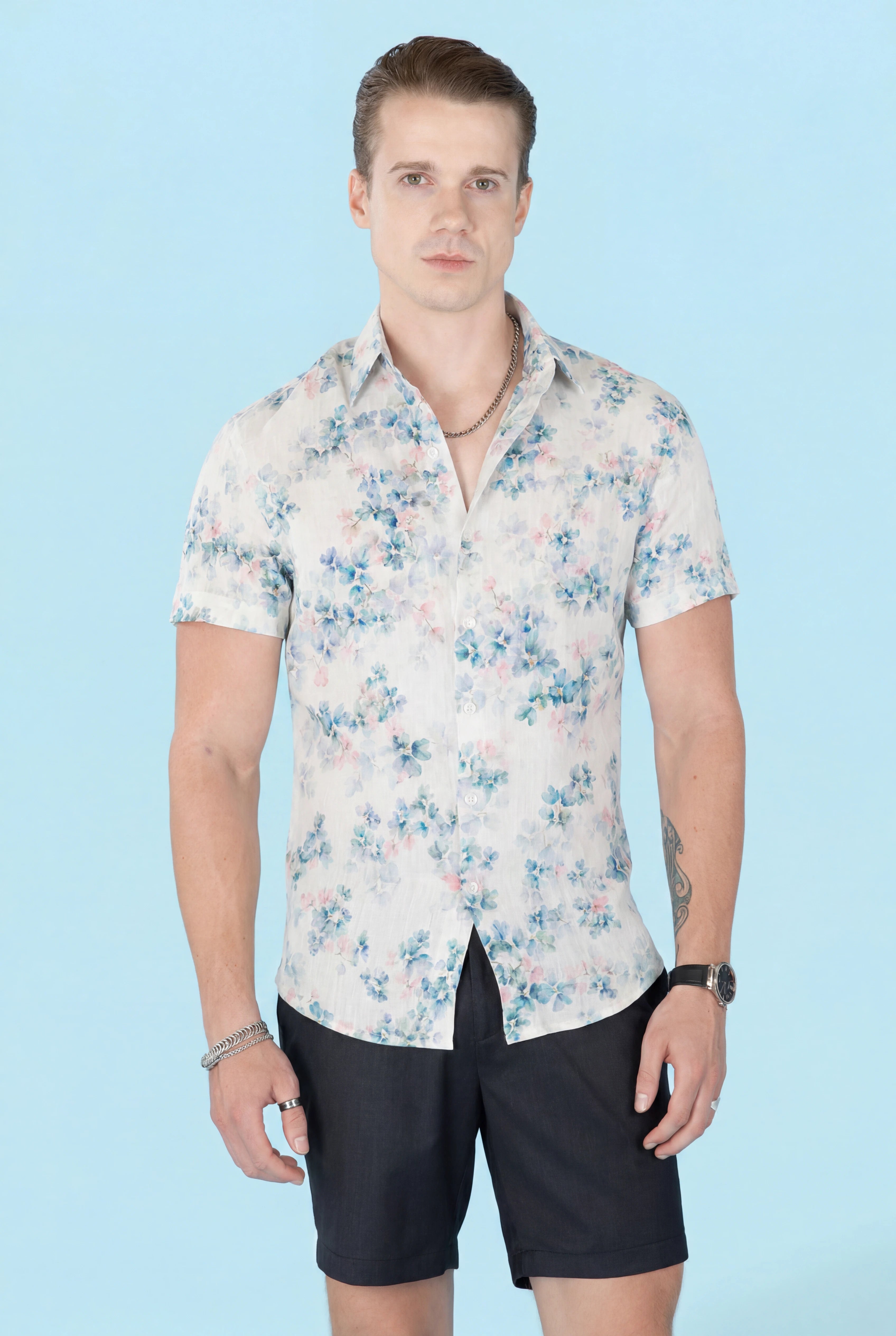 Spring Leaf Silk Shirt58